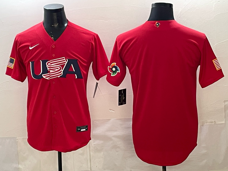 Men 2026 World Cub USA blank red Nike MLB Jersey 008
